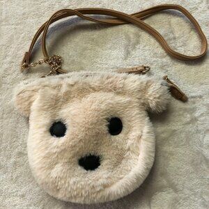 DEB & Dave Cute Bear Shoulder Bag Faux Fur 7" x 7.5"